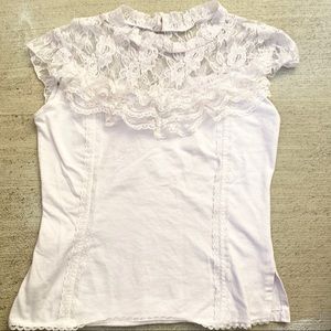 vintage 90s carrie allen lace white blouse